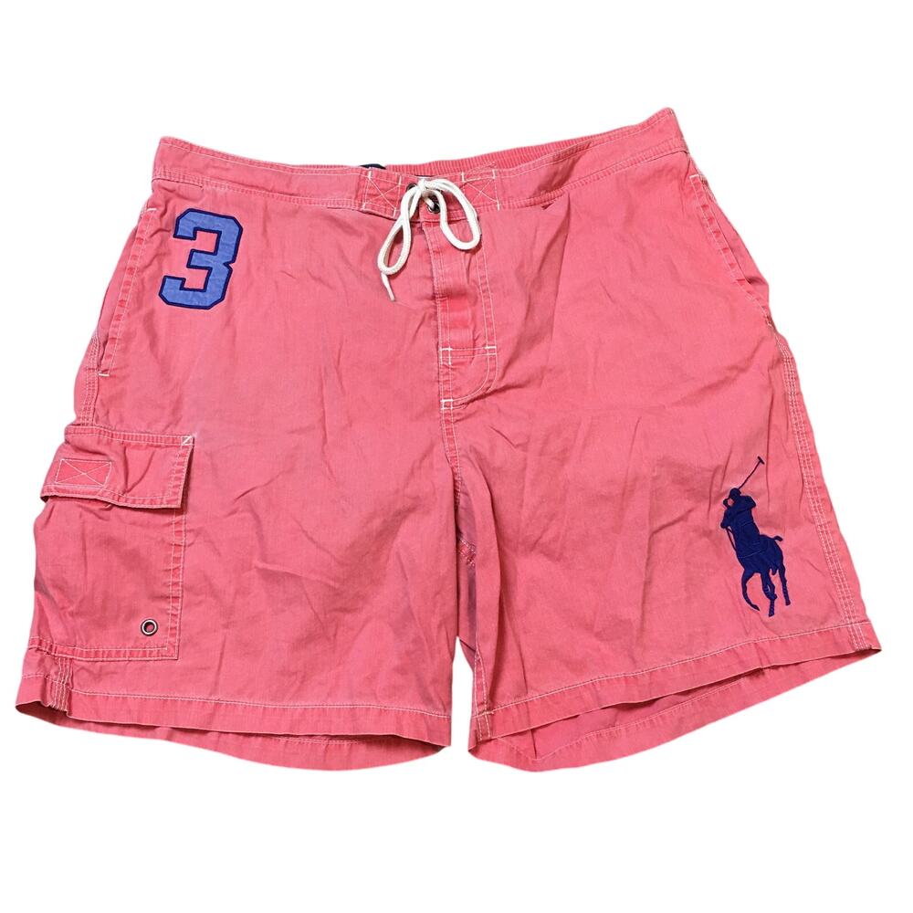 Polo by Ralph Lauren Red/Pink Swimming shorts with blue ponly